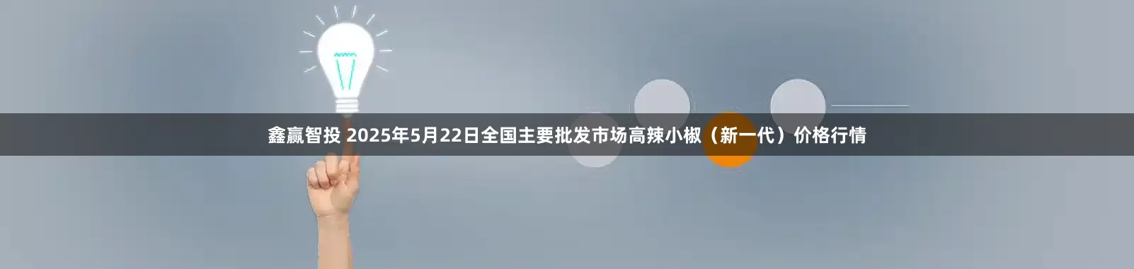 鑫赢智投 2025年5月22日全国主要批发市场高辣小椒（新一代）价格行情